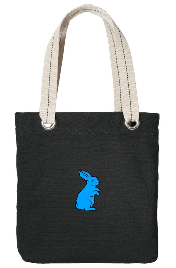 Allie Black Tote Blue Bunny