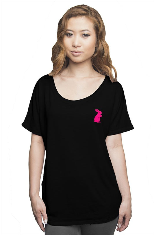 Hot Pink Bunny Slouch Tee