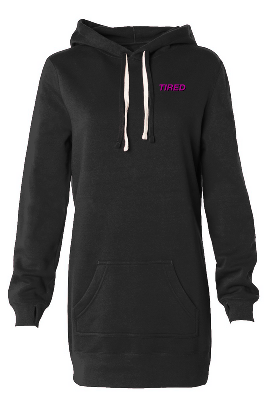 Tired Hooded Sweatshirt Dress