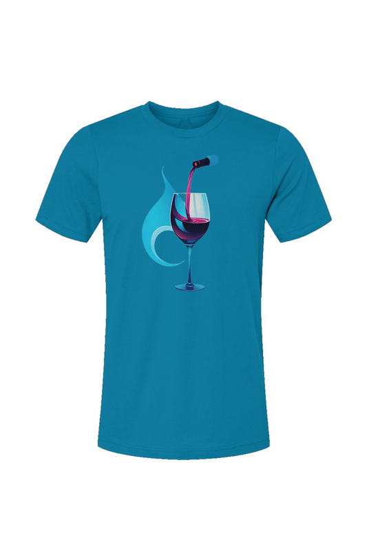Electric Blue Abstract Wine Pour Tee