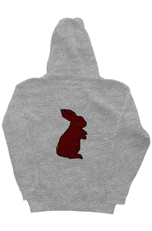 Heather Grey Solid Maroon Bunny Hoodie