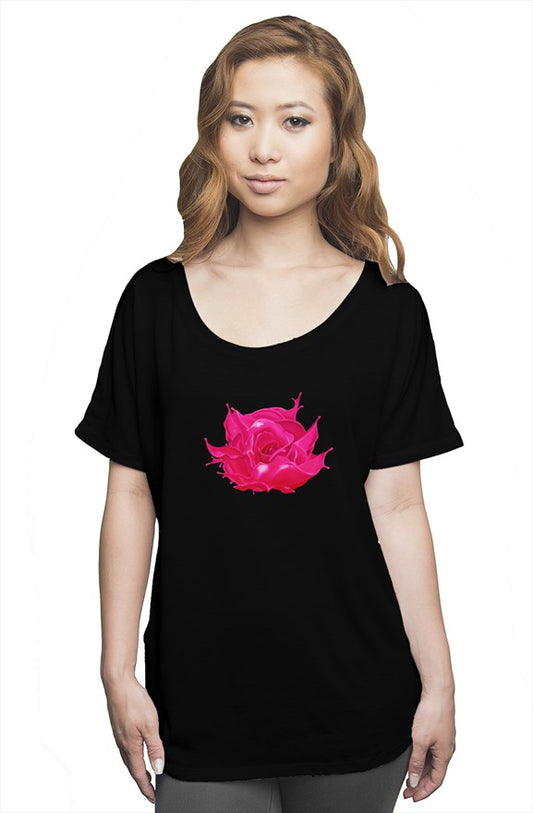 Rose Splash Slouch Tee