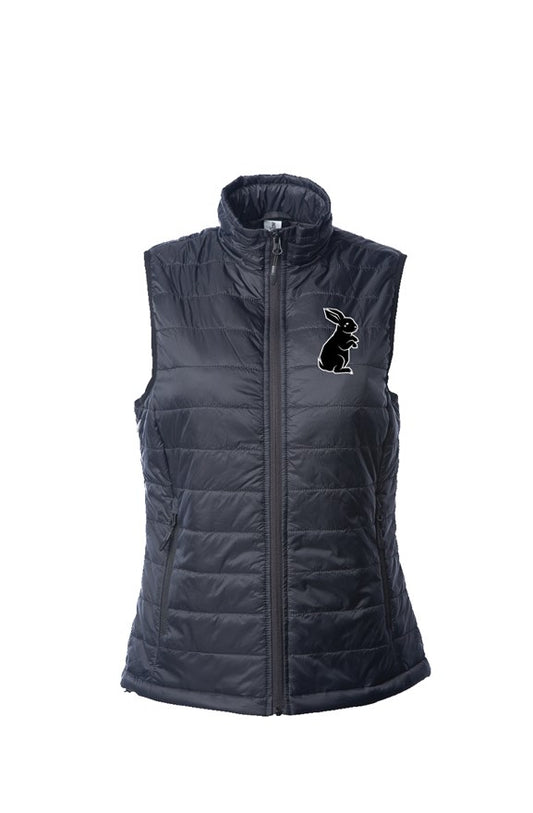 Women's Black Bunny Puffer Vest